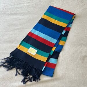 Yellow the Label Colored Striped Scarf with Fringe